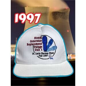 Vintage FPL Saint Lucie Nuclear Power Plant Operations 1997 white hat USA Made
